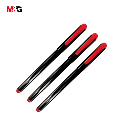 3 pcs red ink M& G 0,5 мм цветная шариковая гелевая ручка для школы, канцелярские принадлежности, офисные принадлежности, черная синяя деловая ручка, простой стиль - Цвет: 3 pcs red ink