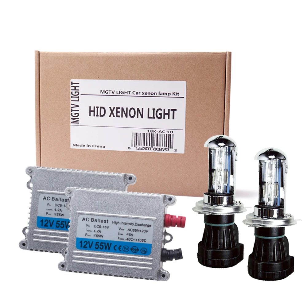 55W HID Xenon Kit H4-3 Bi-Xenon H1 H3 H7 H11 9005 HB3 9006 HB4 H13-3 9004/7-3 Bi-xenon Kit 4300K 5000K 6000K Xenon HID Headlight