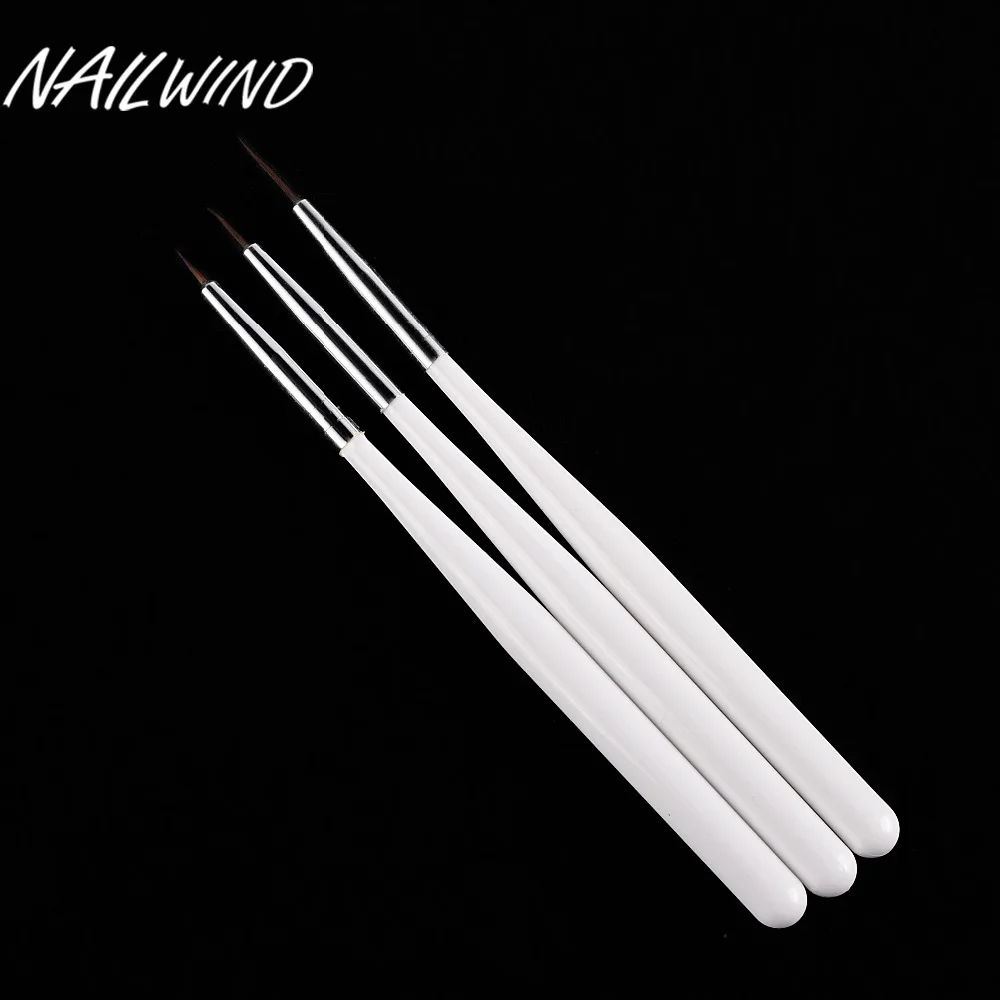 NAILWIND 3 шт./компл. гелевая подводка ручки для рисования ногтей кисть для рисования набор инструментов для Рисования Акриловый Дизайн ногтей кисти инструмент