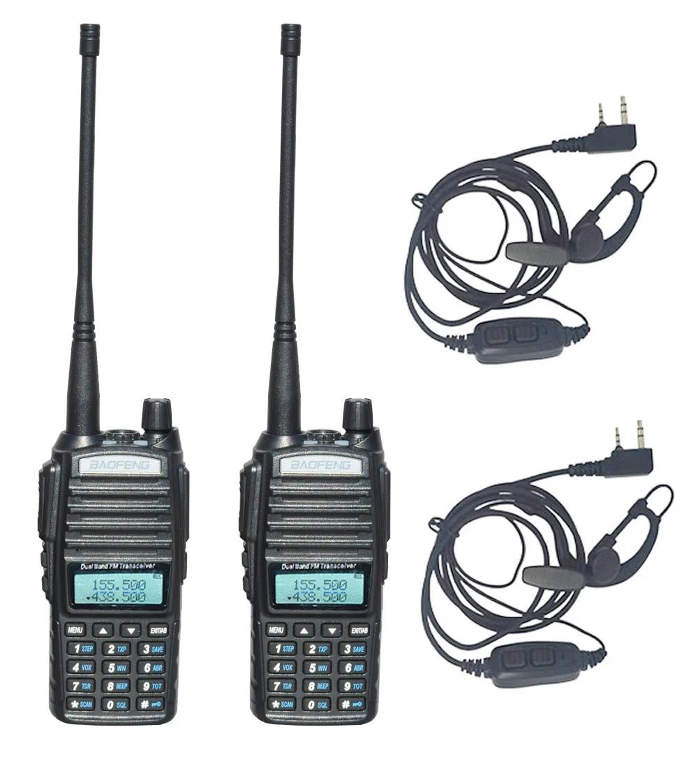 black add earphone 2 шт./компл. Портативный двух-передающая радиоустановка UV 82 Dual PTT радио BaoFeng UV-82 двухдиапазонный двухстороннее радио приемопередатчик+ 771 антенна - Цвет: black add earphone