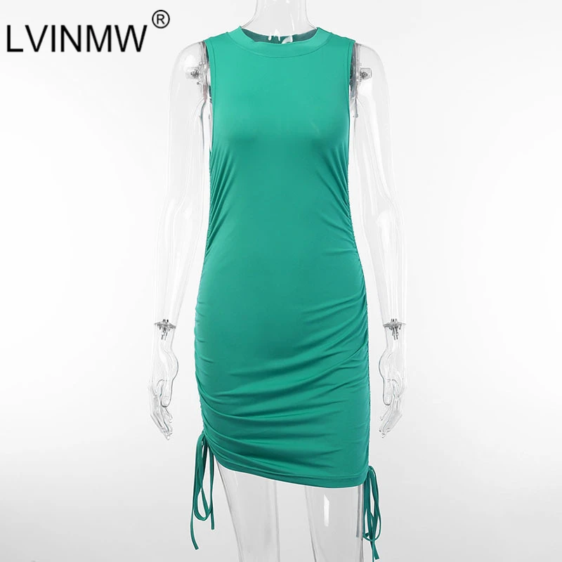 LVINMW пикантные трикотажные Кнопка глубоким v образным вырезом Bodycon платье 2019 Лето