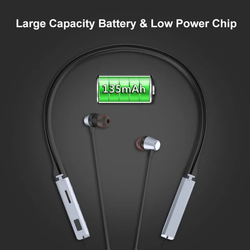 Беспроводные Bluetooth наушники магнитные спортивные с ушным крючком стильные