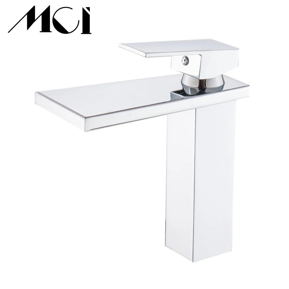 

Wholesale And Retail Deck Mount Waterfall Bathroom Faucet Vanity Vessel Sinks Mixer Tap Cold And Hot Water Tap Torneira Mci