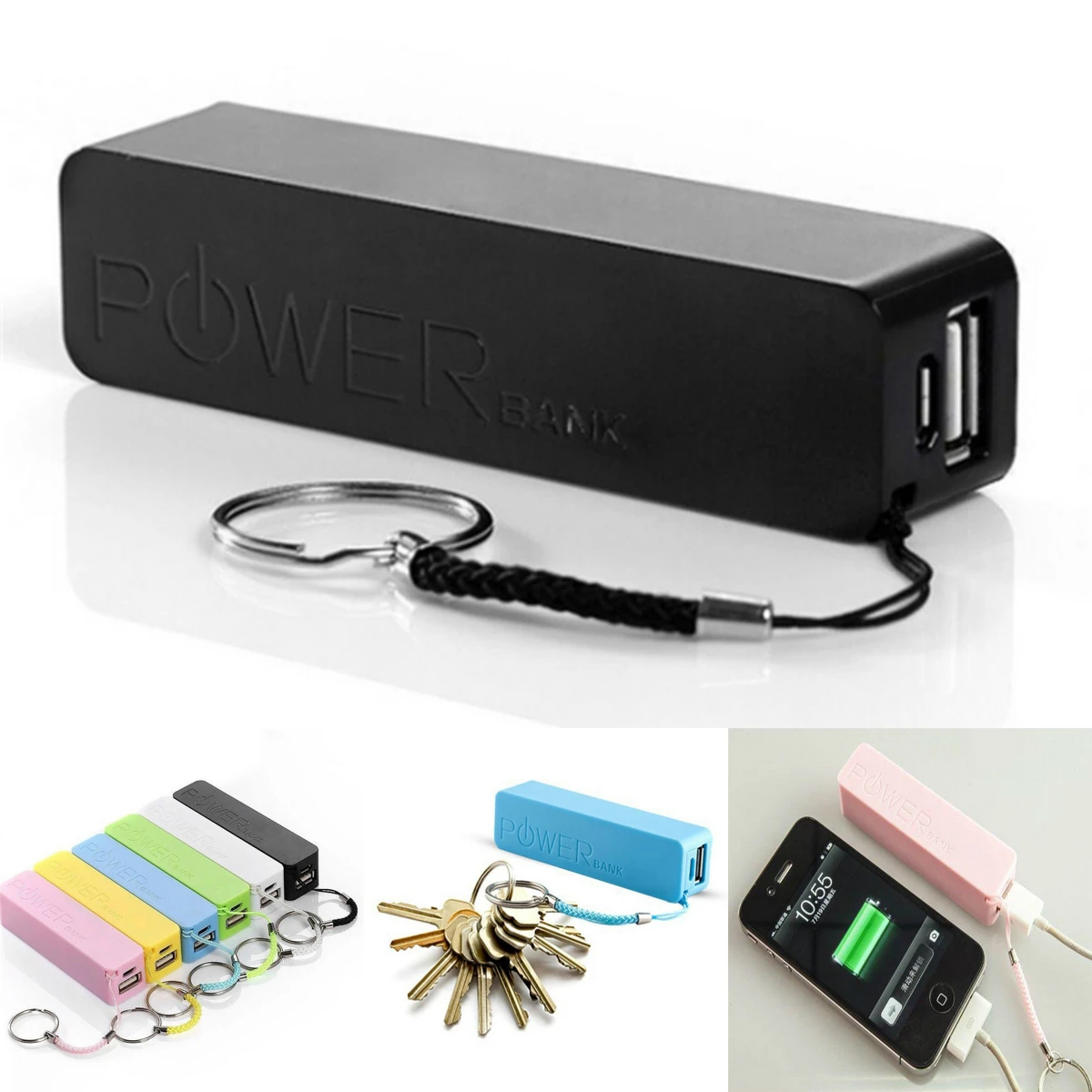 Портативный внешний мини аккумулятор с USB чехол коробка зарядное устройство для