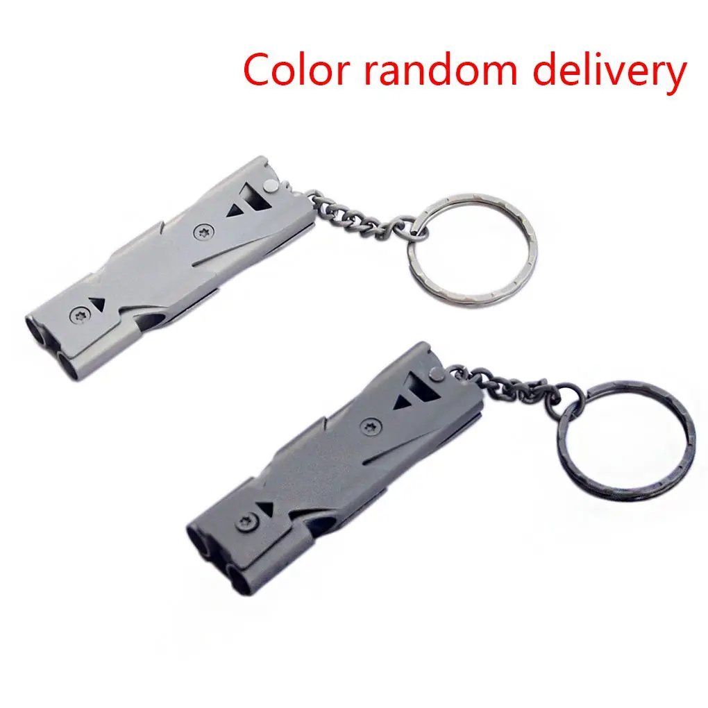 

Stainless Steel Double Tubes Whistle High Decibel Outdoor Life-saving Emergency Whistle