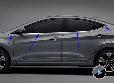 Car-styling Stainless Steel Window Trim Sticker For HYUNDAI ELANTRA MD 2012- Windows Frame Sequin Cover Trim Accessories - Цвет: 8 PCS