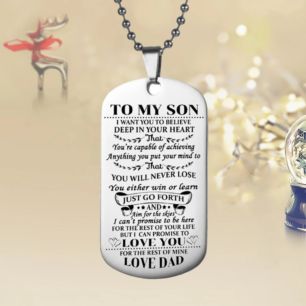 Модная подвеска из нержавеющей стали с надписью «My Son Tag», ожерелье для мальчиков, подвеска с буквами, ВВС, военная Береговая охрана, темно-синий цвет