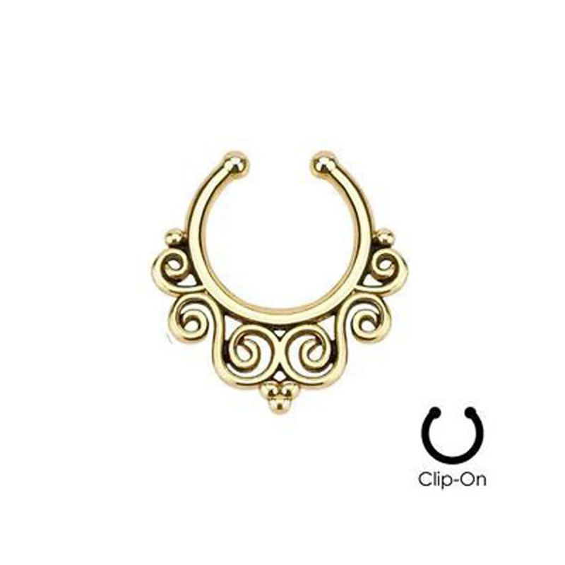 1 шт. клипса на искусственную перегородку кликер без пирсинга кольцо для носа