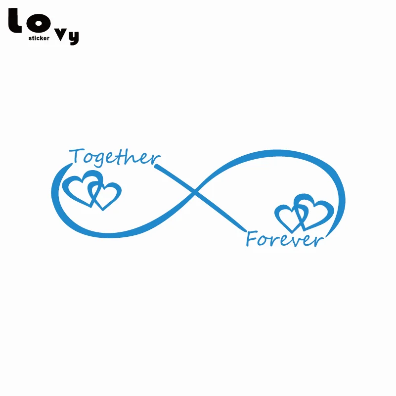 Автомобильная наклейка Together Forever креативная виниловая в форме сердца для