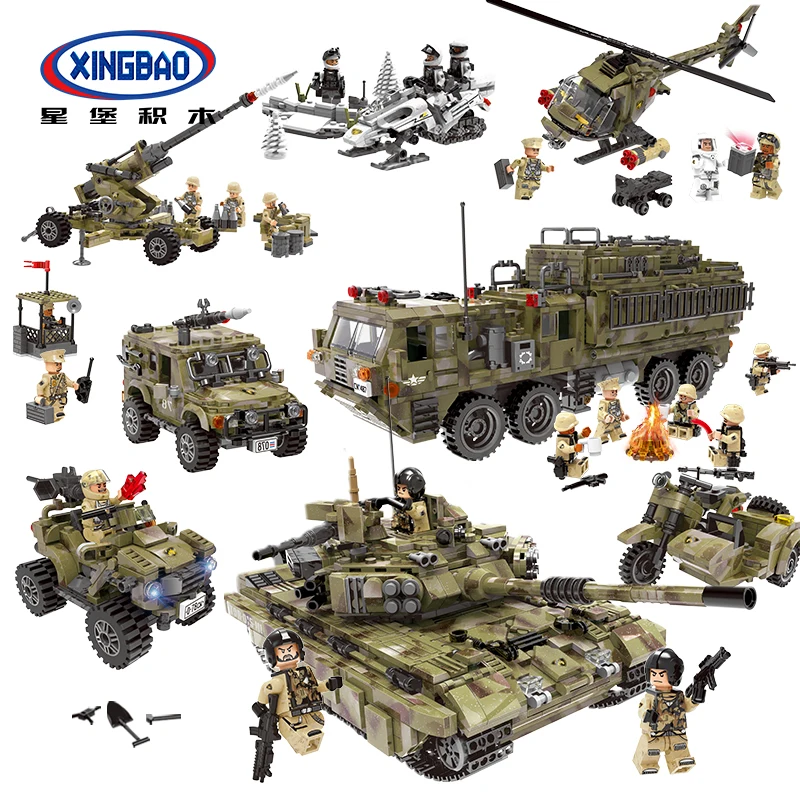2019 Совместимость с Legoed военная армия 2 мировая война Танк вертолет строительные