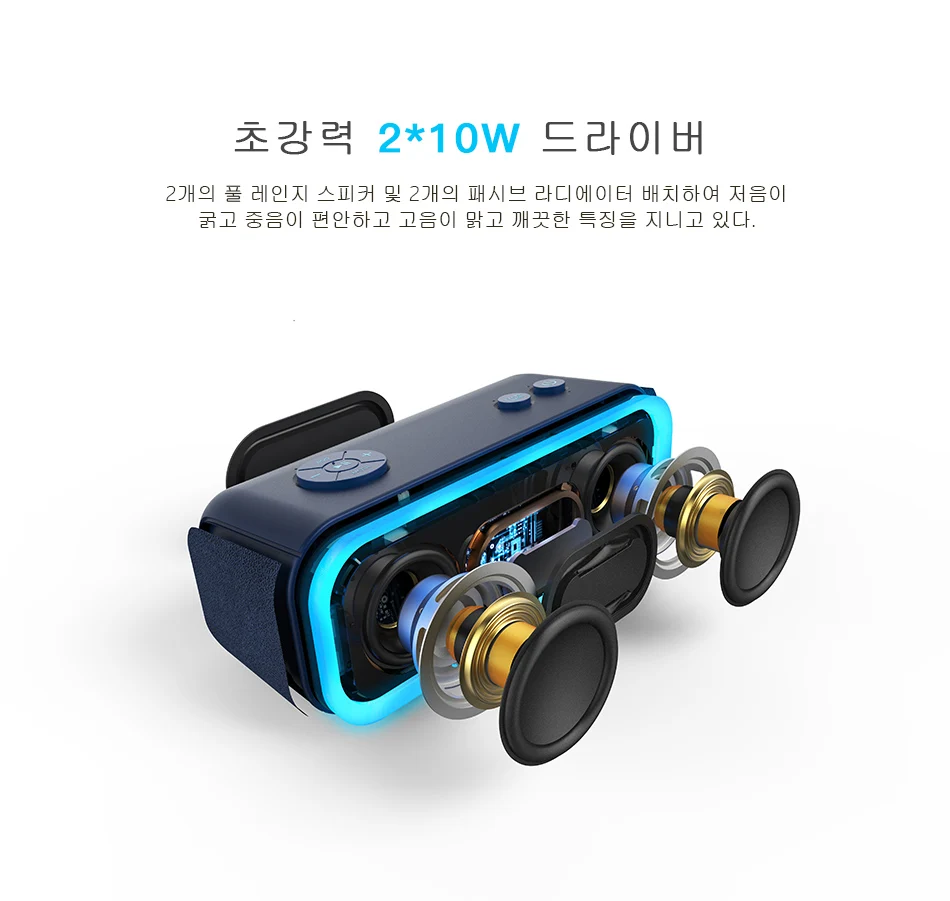 DOSS SoundBox Pro Bluetooth динамик TWS беспроводной динамик s 2*10 Драйверы с мигающий светодиодный светильник усиленный бас стерео звук IPX5