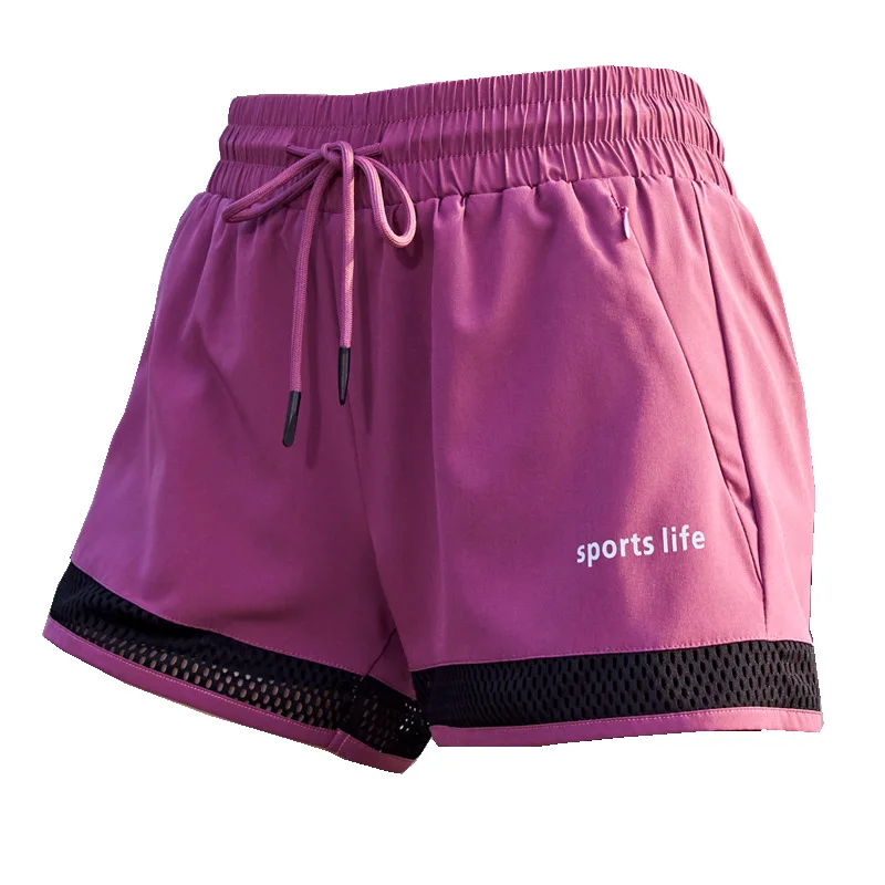 

2 in 1 Women Yoga Shorts Fitness Summer Zipper Pocket femme Sport Short Gym Running Workout Training Shorts Spandex Polyester