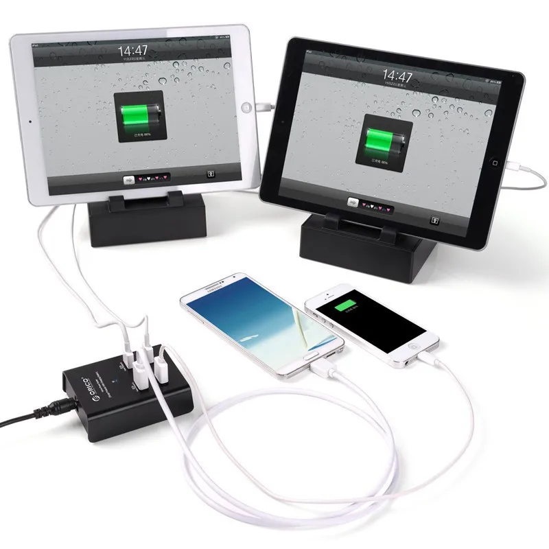 orico 4 port usb charger with power adapter home power center surge protector with charging station for phone tablet smart watch free global shipping