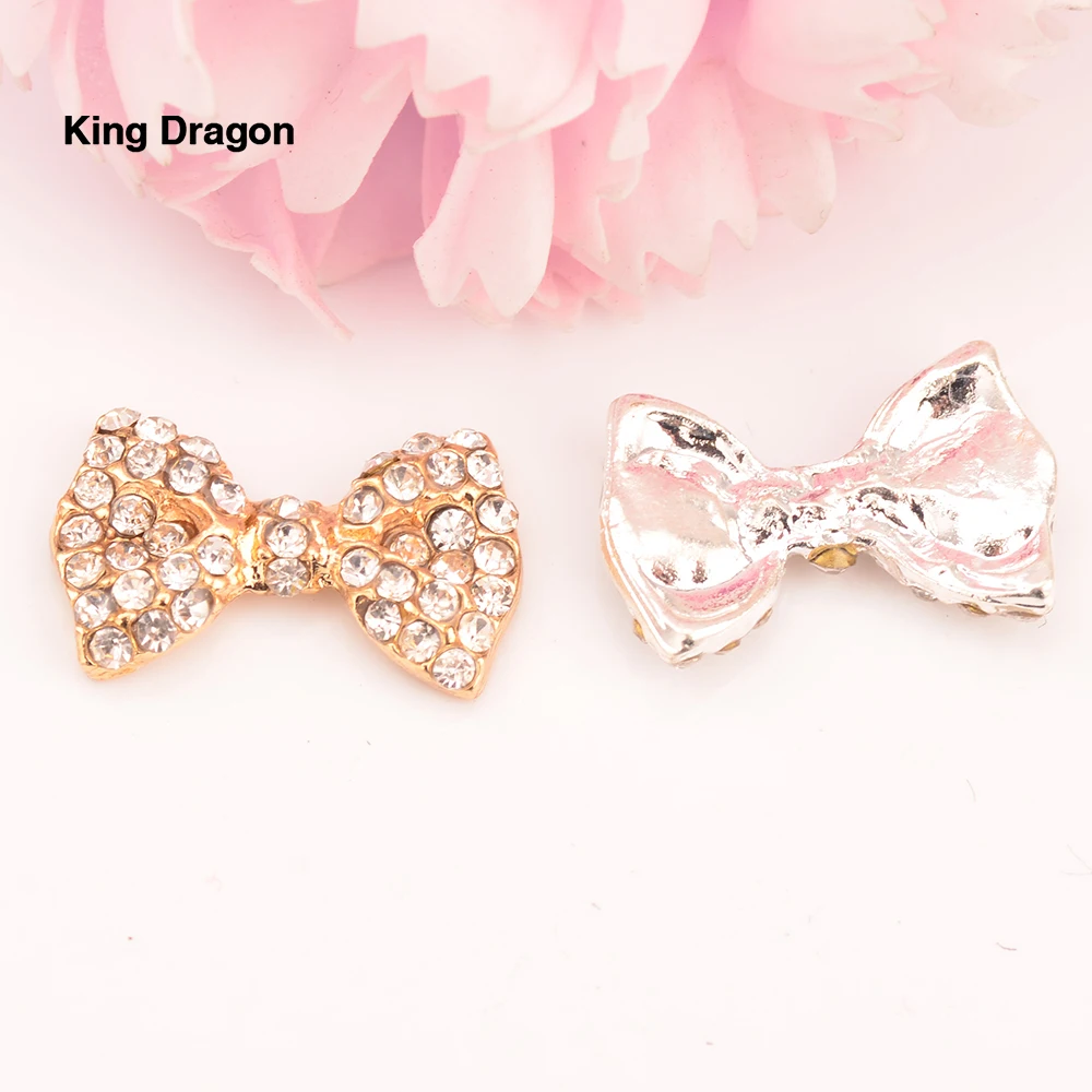 Новое поступление украшение со стразами и бантом используемое на приглашении 18 мм 10 шт./лот золотистый или