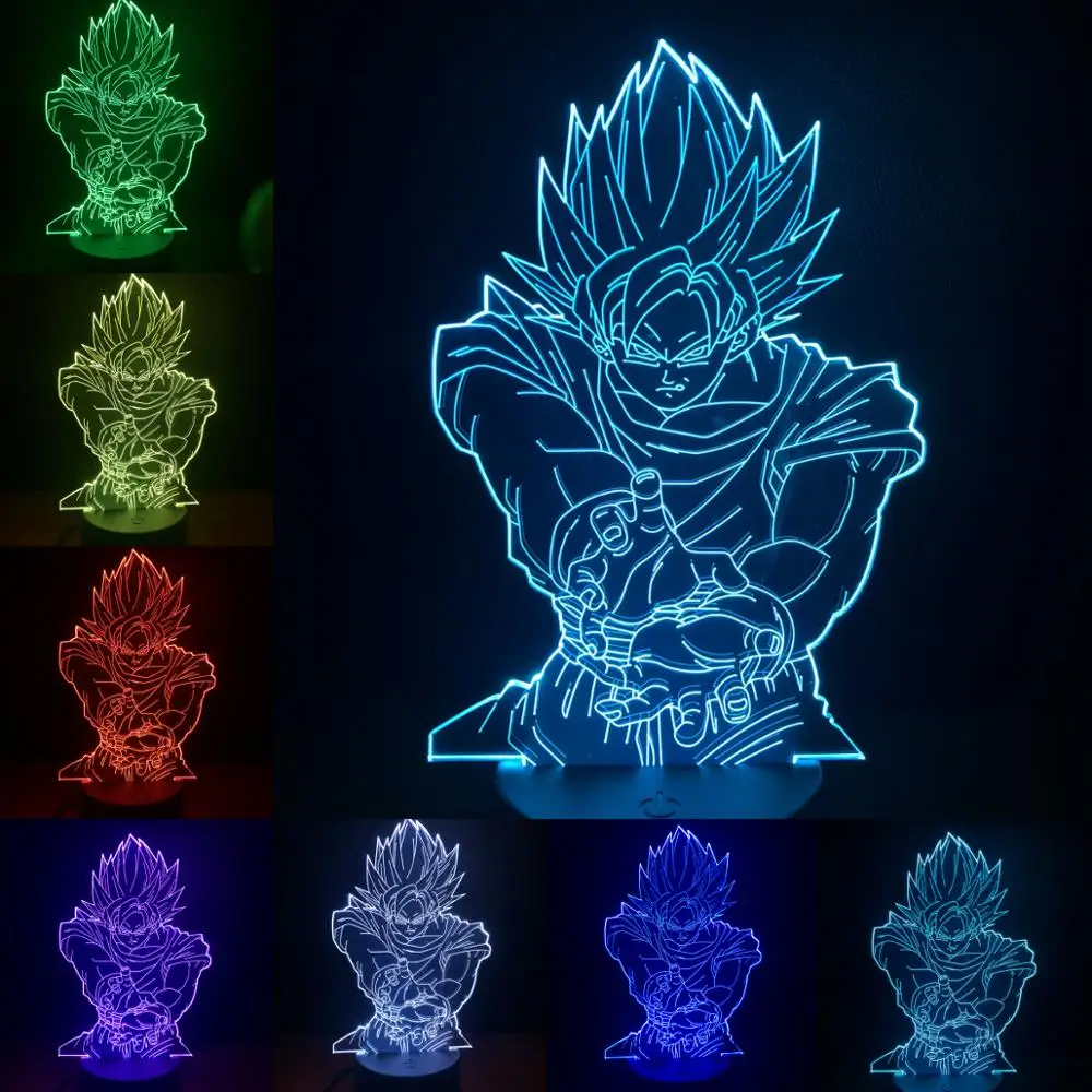 Dragon Ball экшн-фигурка Sun Wukon 3D лампа сенсорный пульт дистанционного ночник детский Праздничный Рождественский подарок для мальчиков Лава акриловая подставка пластина