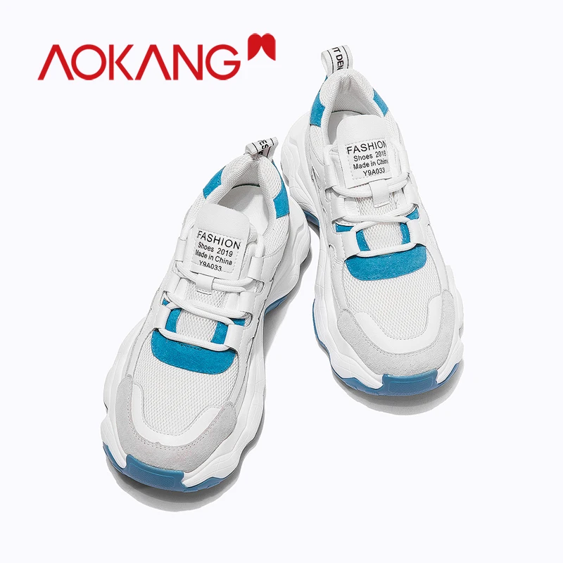 Женские кроссовки на платформе AOKANG черные из сетчатого материала