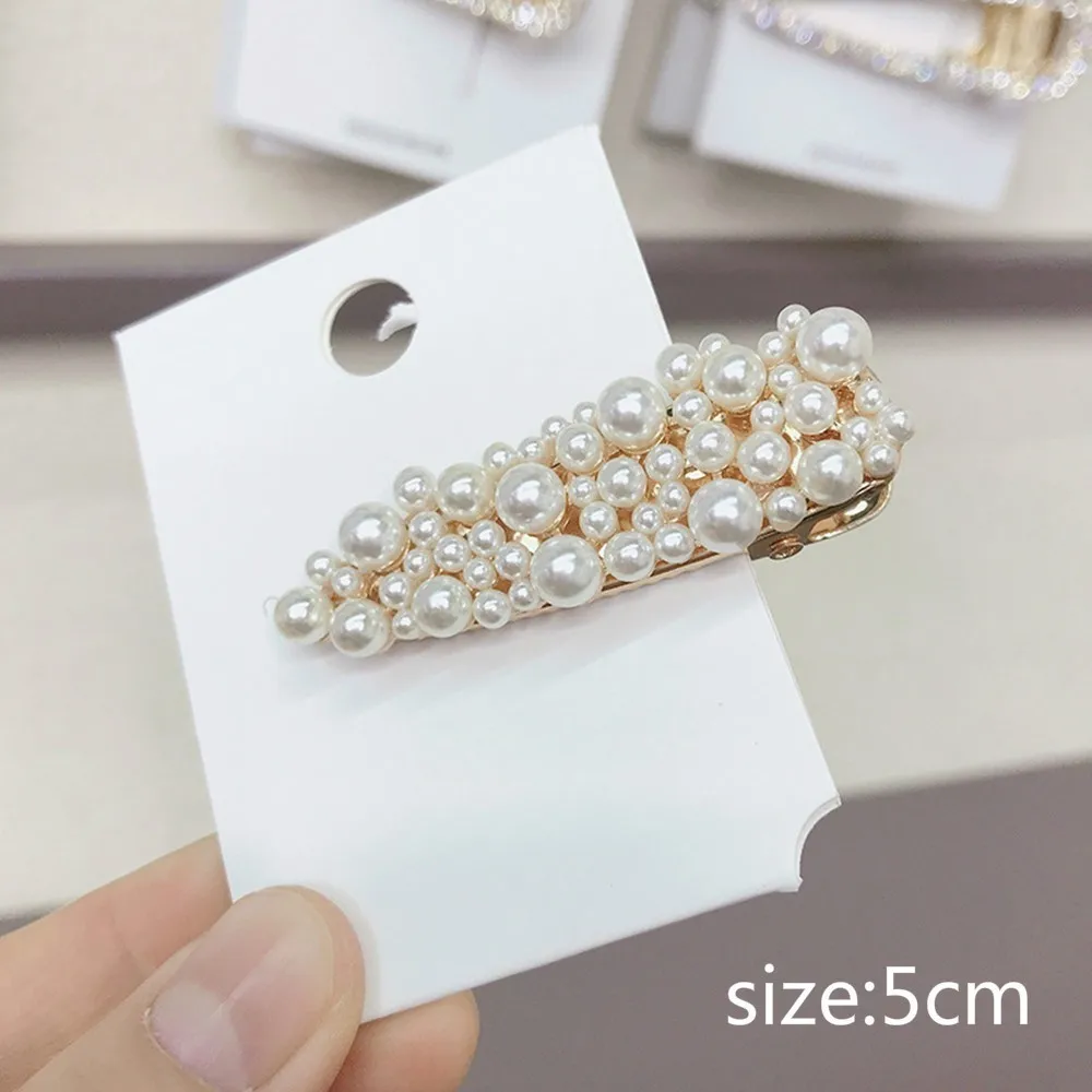 5cm Full Drops Корейский сердце Имитация шпильки с жемчугом девушка квадратная капля жемчуг заколки для волос Свадебные Заколки ювелирные изделия для волос аксессуары - Окраска металла: 5cm Full Drops
