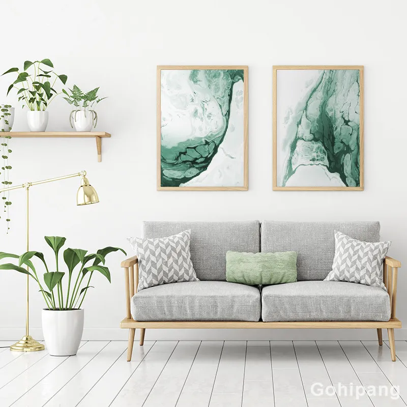 

Abstract Forest Green Wall Art Painting Agate Canvas Posters Minimalist Prints Modern Home Decoration For Living Room Artwork