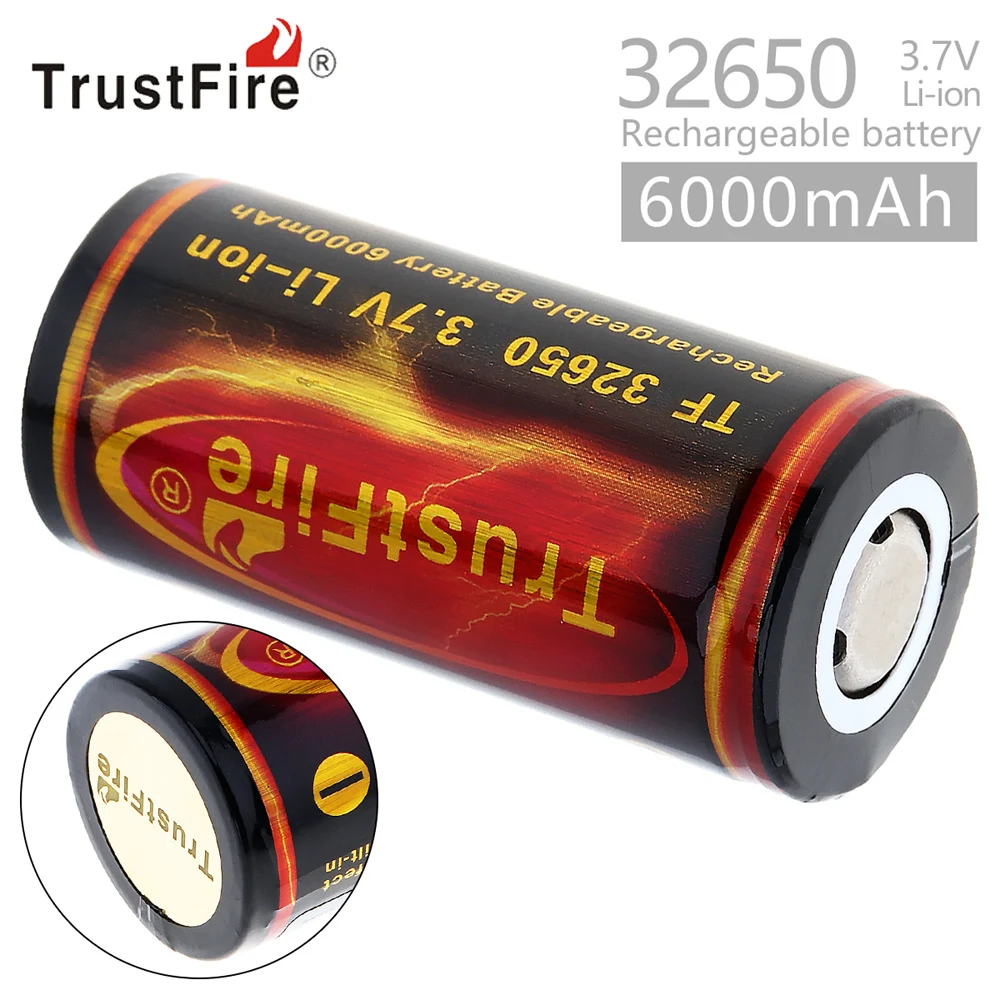 Аккумулятор TrustFire 3 7 В 6000 мА · ч 32650 литий ионный аккумулятор большой емкости с