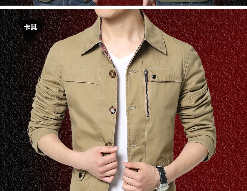 

2018 Men Autumn Jackets and Coats Cotton Jaqueta Masculina Male Causal Fashion Slim Fitted Large Size Single Breasted Jackets
