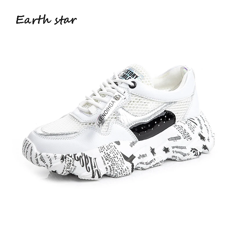 Повседневная обувь Женские сетчатые кроссовки на массивной платформе zapatos de mujer