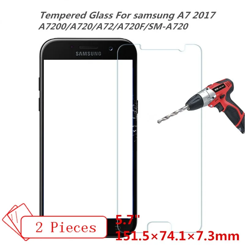2 шт. закаленное противоударный Стекло для samsung A7 экран защитный смартфон случае 9
