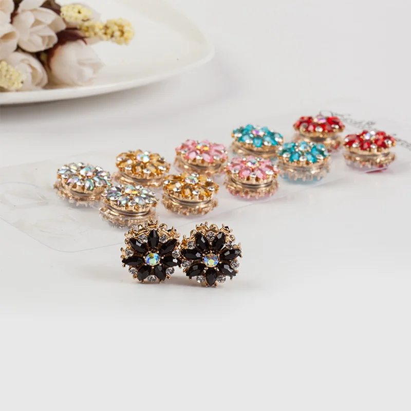 Оптовая продажа 12 шт. роскошная брошь из горного хрусталя с цветком и вуалью