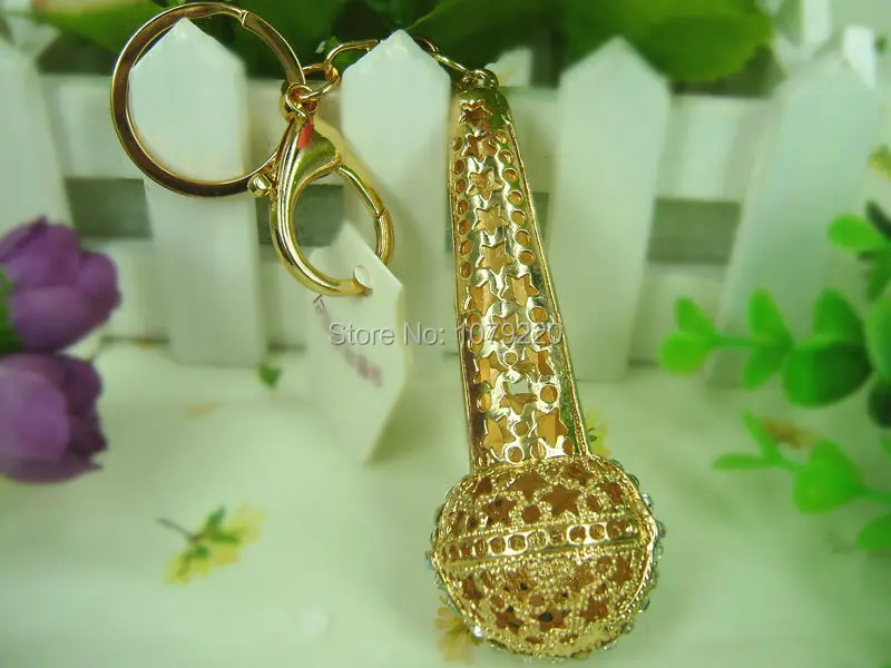 Большой микрофон Musice Поющая брелок Подвеска со стразами автомобильный