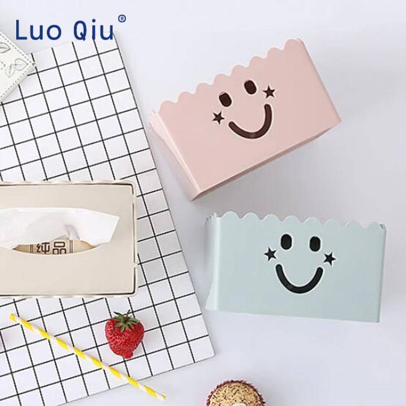 Коробка для салфеток со смайликом домашняя пластиковая бумажная коробка