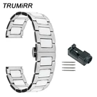 Ремешок из керамики и нержавеющей стали для часов Tissot T035 T055 T097, браслет с пряжкой-бабочкой и новый Съемник звеньев, 18 мм 20 мм 22 мм