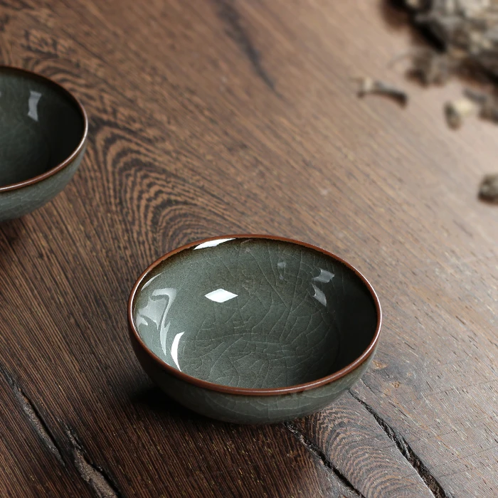 WIZAMONY 2 шт. китайский фарфоровый чайный набор Longquan Celadon с искусственной глазурью 70
