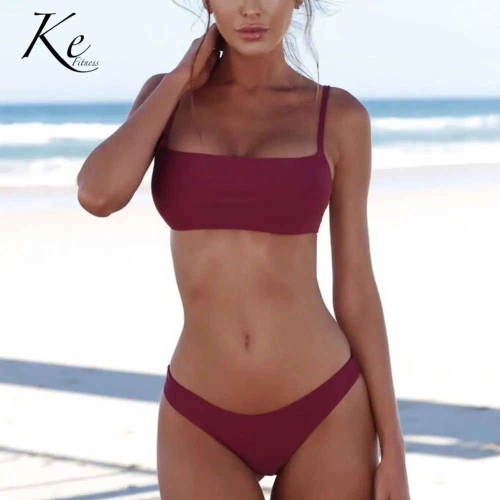 KE купальный костюм для женщин бикини 2019 2 шт. летние swimingwear Купальник новая