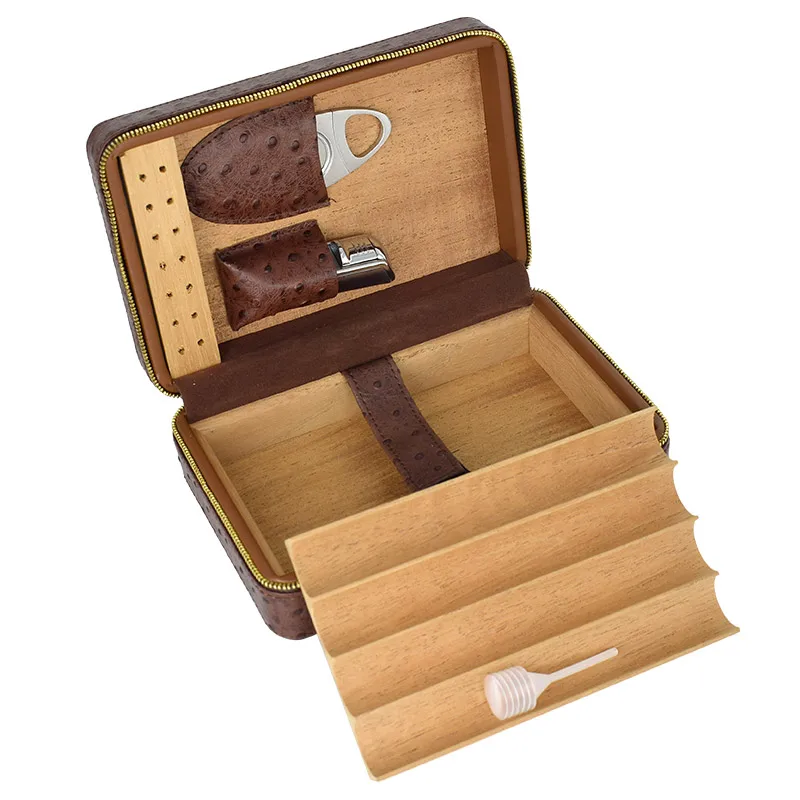 COHIBA 3 вида цветов прикуриватель для сигар кожаный кедровый чехол с увлажнителем