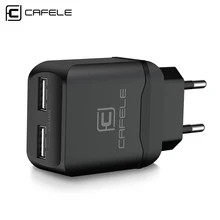 Cafele портативное двойное USB зарядное устройство EU/US универсальное DC 5 В 2.4Ax2 12 Вт портативное зарядное устройство для iPhone samsung зарядное устройство для телефона
