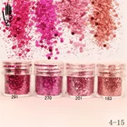 1 баночкакоробка, 10 мл, 3D Ногти, 4 красных розы, смешанные цвета, блестящая пудра для ногтей, пудра с блестками для дизайна ногтей, декоративные материалы по желанию, 300 цветов, s 4-15