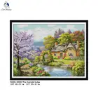 Картины с изображением берега реки, наборы для вышивки крестиком, набивная ткань 14CT, холст для рукоделия, Набор для вышивки крестиком