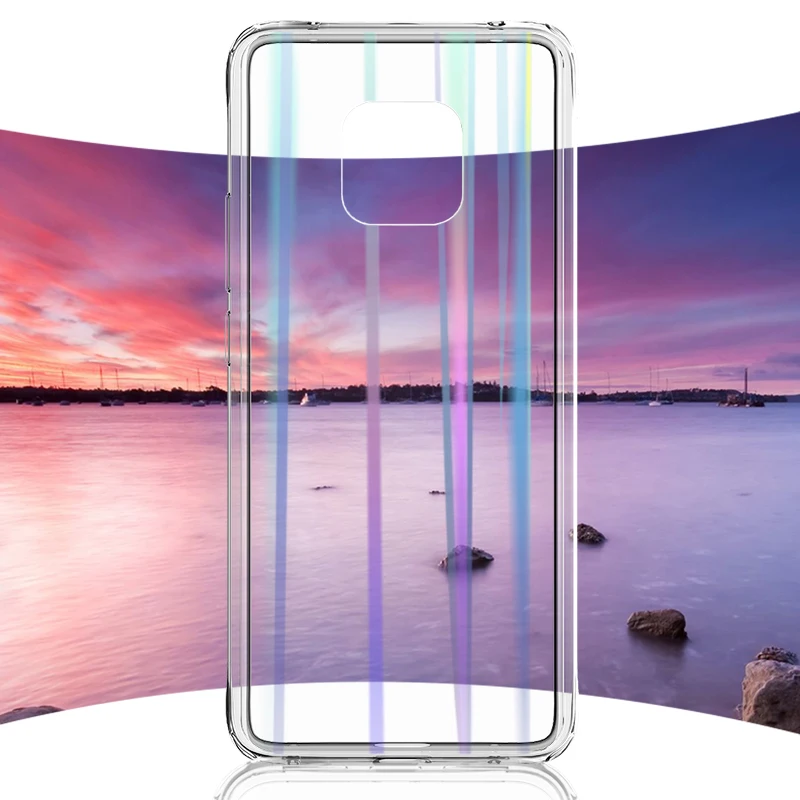 Роскошный градиентный стеклянный чехол для Huawei Mate 20 Pro тонкий прозрачный