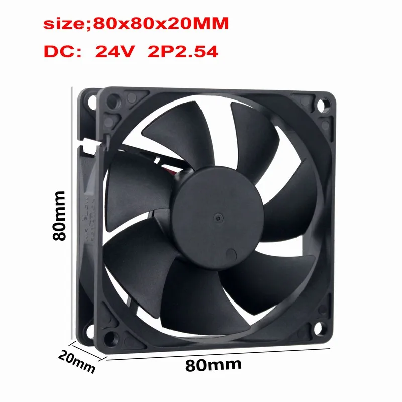 

10 Pcs Gdstime DC Brushless Cooling Fan 80mm x 20mm 8cm 24V 2Pin PC Computer Case 80x80x20mm 24 Volts Cooler 80mm*80mm*20mm 8020