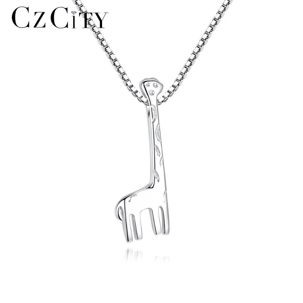 Czcity нежный прекрасный олень животных Серебряный кулон для Обувь девочек Винтаж