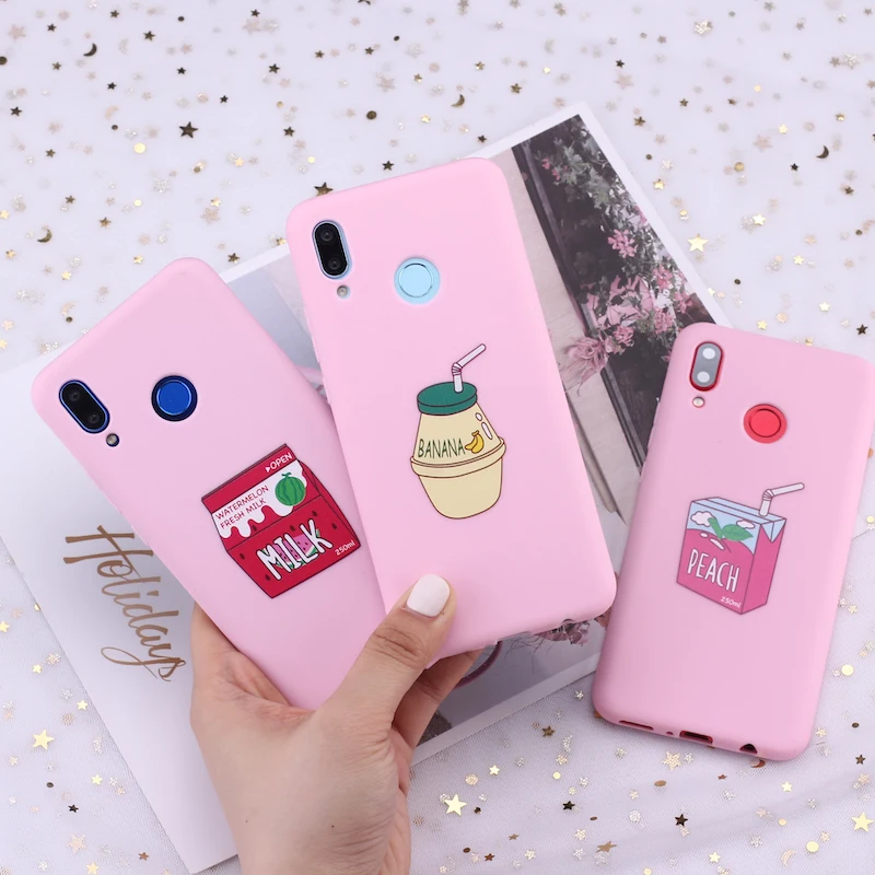 

For Samsung A41 S8 S9 S10 S10e S20 Plus Lite Note 9 10 A7 A8 Fruit Juice Milk Banana Candy Silicone Phone Case Cover Capa Fundas