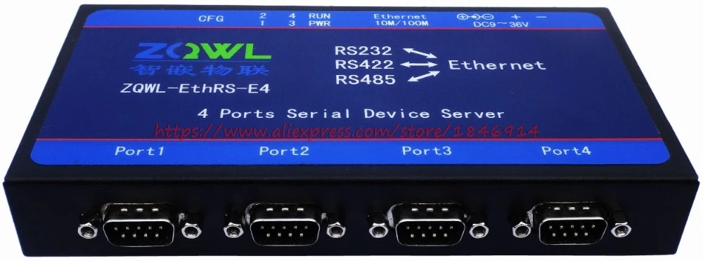 Четыре последовательных сервера/RS232/RS485/RS422 коммутационная сеть/Modbus TCP к RTU|network