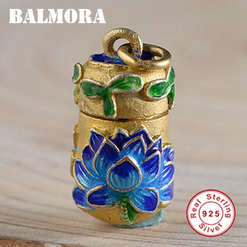Женские Подвески в виде бутылки лотоса BALMORA из стерлингового серебра 925 пробы