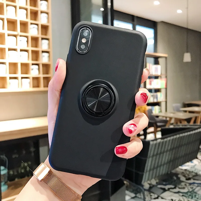 Для iPhone 7 8 6 6s Чехол жидкий силиконовый автомобильный чехол для телефона с кольцом