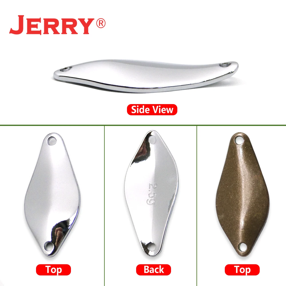 Jerry 50 шт. латунные рыболовные ложки Неокрашенная пустая зона форели ложки шатающиеся шоры pesca Спиннер приманка