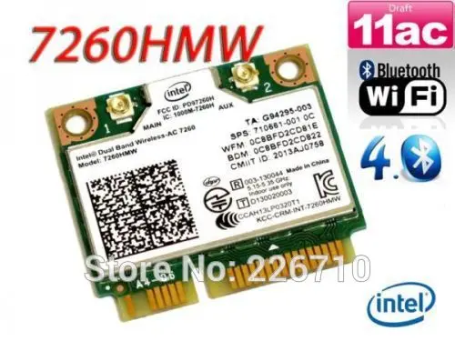 Двухдиапазонная Беспроводная AC 7260 7260HMW 7260AC 802.11ac Bluetooth BT4.0 PCI e беспроводная WIFI