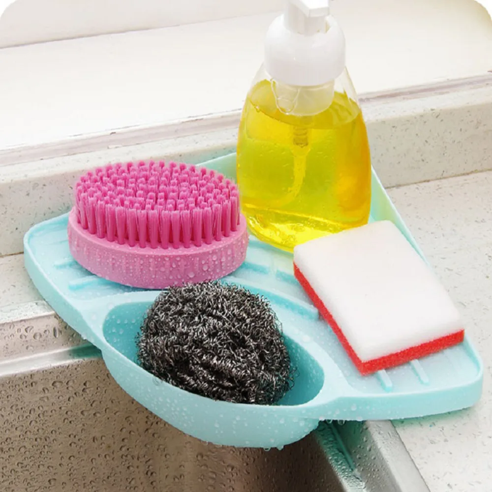 Kitchen Sink Corner Storage Rack Sponge Holder Wall Mounted Dishes drip rack Bathroom Soap Dish | Дом и сад