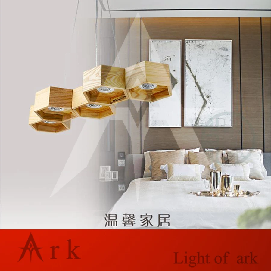 Светильник деревянный в виде сот ark современный креативный светодиодный