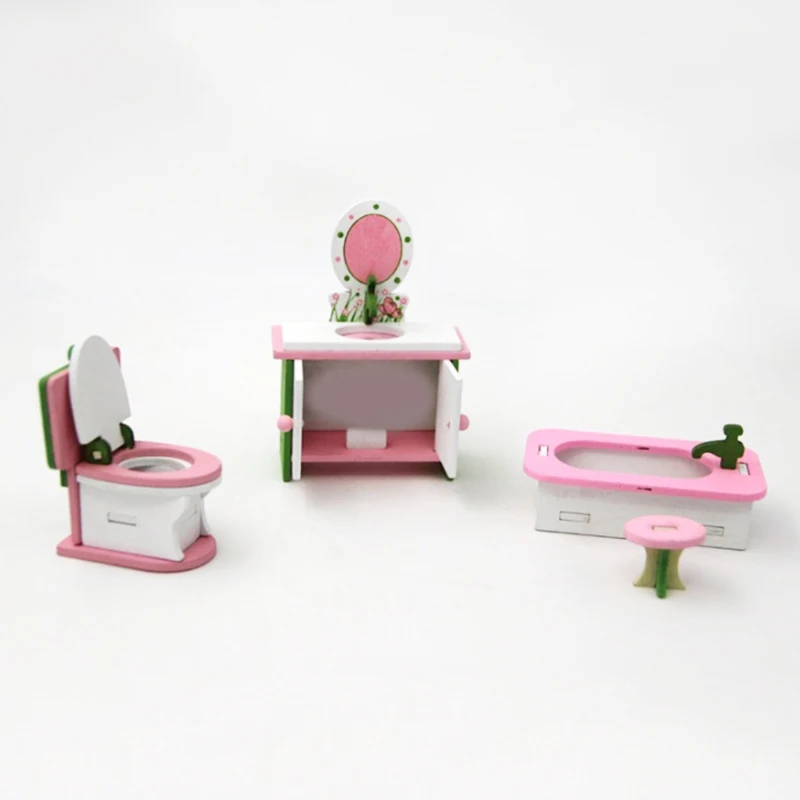 1 комплект деревянная мебель для кукольного домика миниатюрные детские игрушки