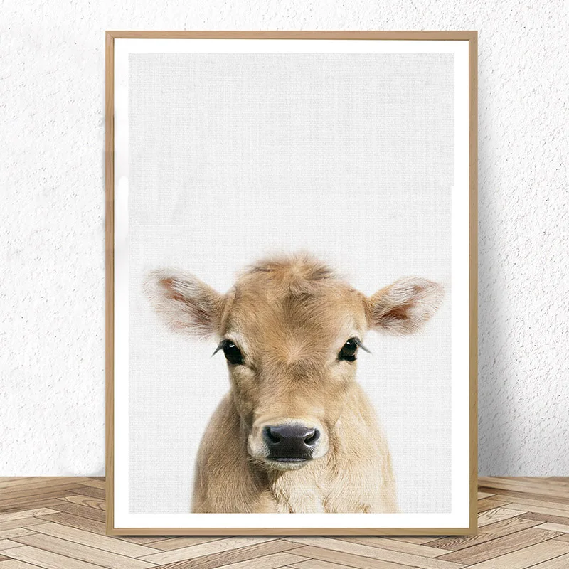 

Cow Print Farm Baby Animal Nursery Wall Art Decor Canvas Art Painting Pictures Posters and Prints Babies Bedroom Decoration