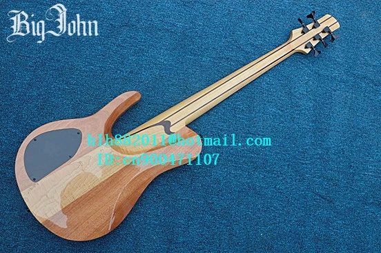 Бесплатная доставка Новый Большой Джон 5 струны бас гитара в естественный цвет с